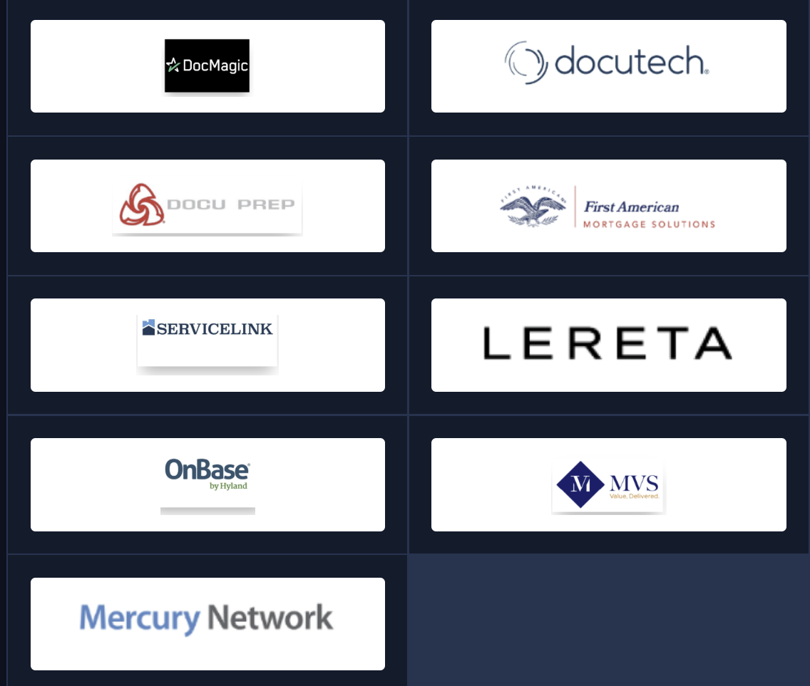 Document, Title & Vendor Management partner logos